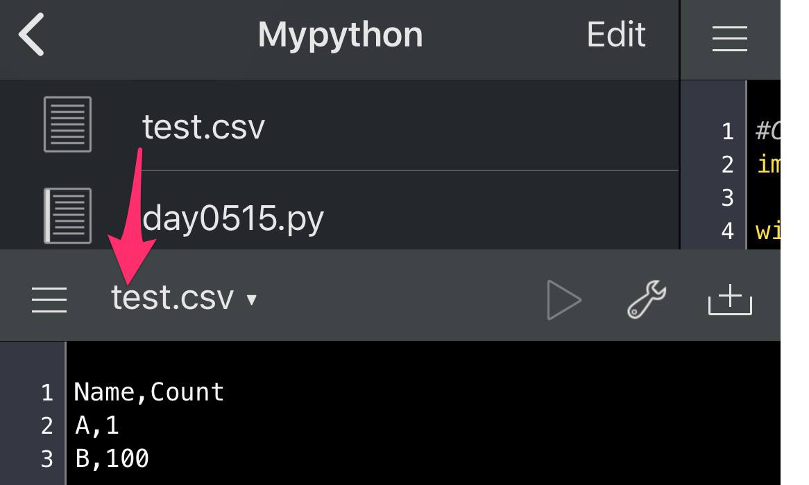 Python　CSV