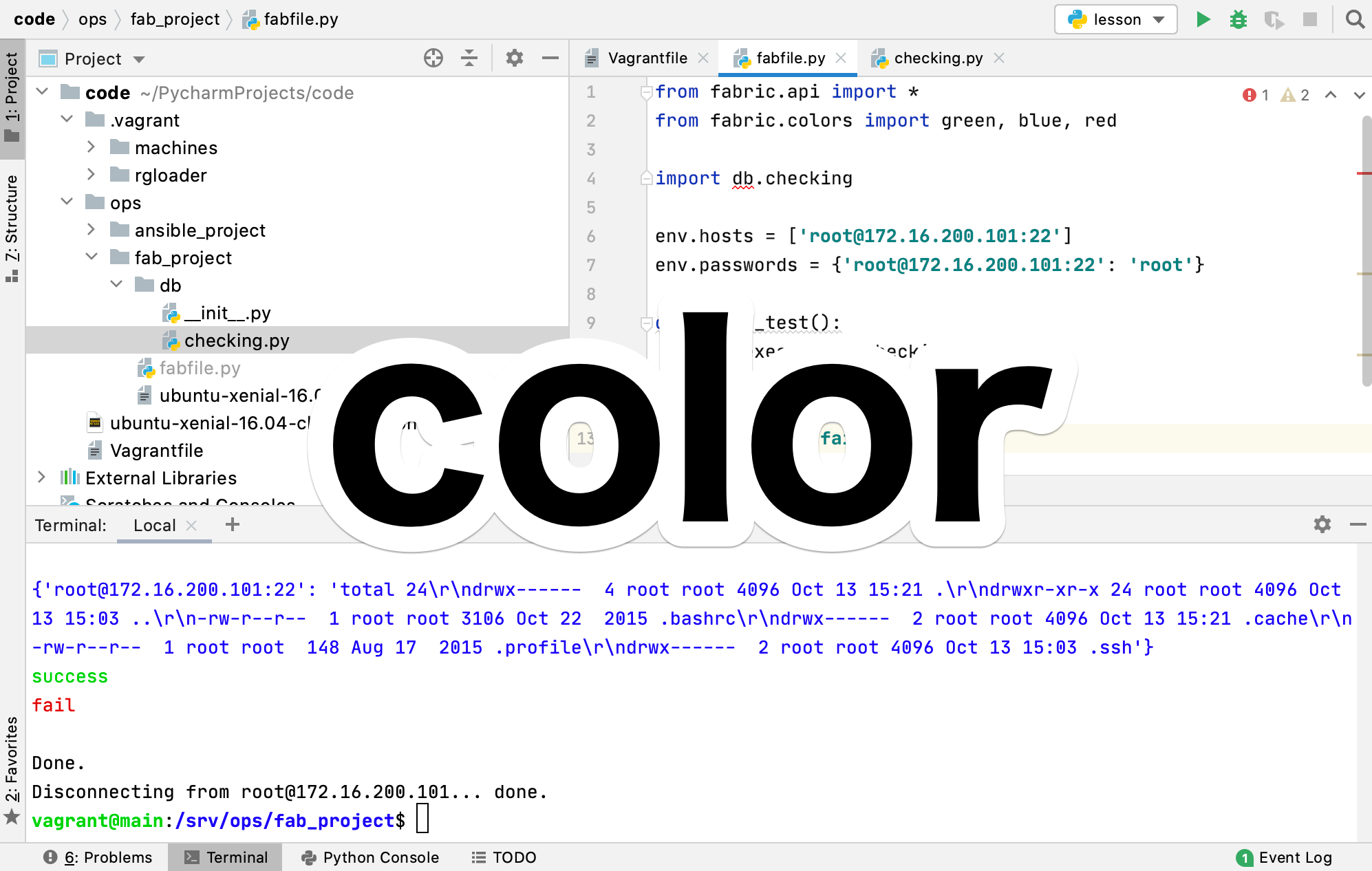 Python Fabric color